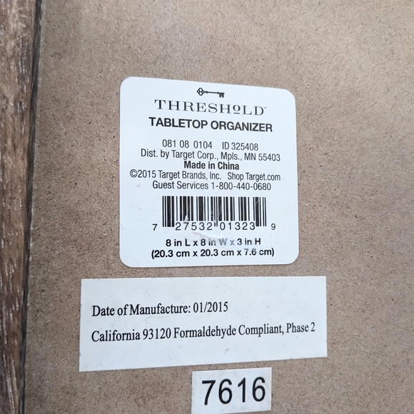 THRESHOLD, Tabletop Organizer, 2 Removable Jars. 8"x8"x3". - Picture 8 of 8